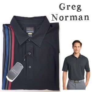 Greg Norman Play Dry Polo Golf Shirt Black New